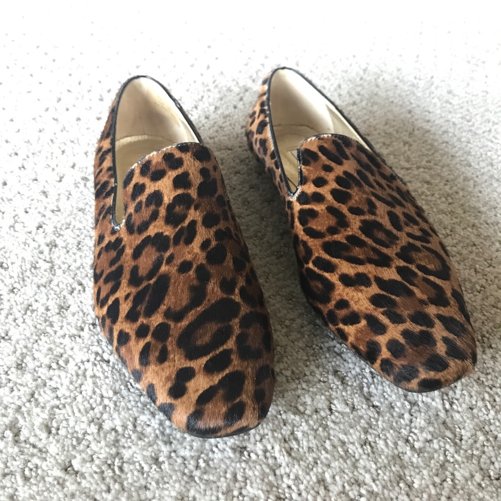 Jimmy Choo calfskin leopard loafer
